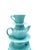 Ceramic 1980s Blue Tea Cups Stack Vase For Sale - Image 7 of 13