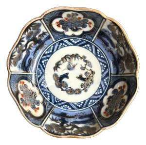 19th Century Meiji Period Japanese Blue and White Imari Porcelain Bowl