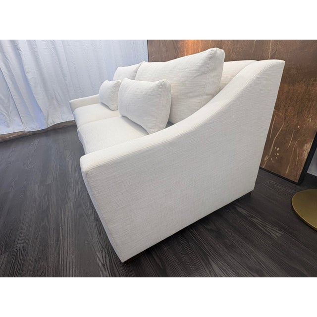 Rh Belgian Classic Slope Arm 2-Cushion Sofa – 7' | Classic Depth | Perennials® Performance Textured Linen Weave | Natural For Sale In Columbus - Image 6 of 18