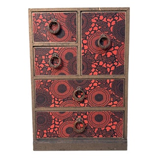 Japanese Chiyogami Drawer Cabinet, 1940s For Sale