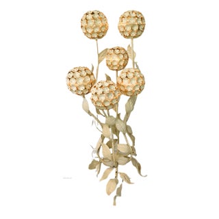 Vintage Tole Hydrangea Tall Floor Lamp For Sale