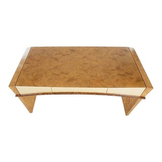 1970s Burl Wood Executive Desk With Lacquer Finish For Sale