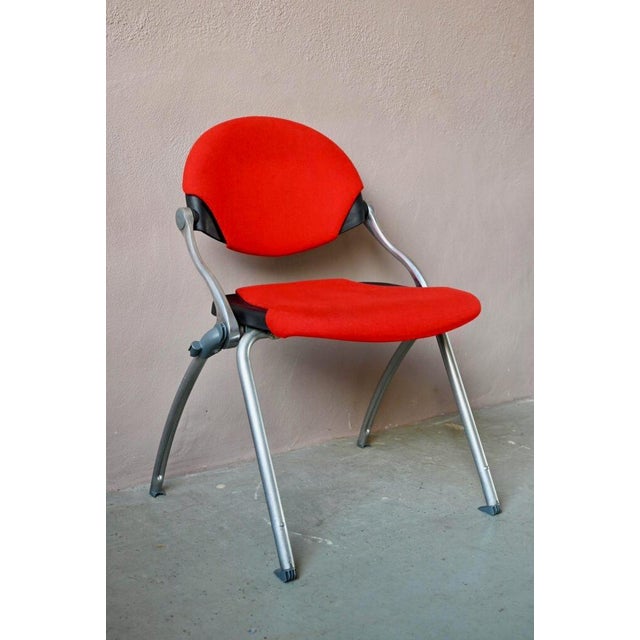 1980s Red Office Chair by Cazzaro for Airborne, 1980s For Sale - Image 5 of 11