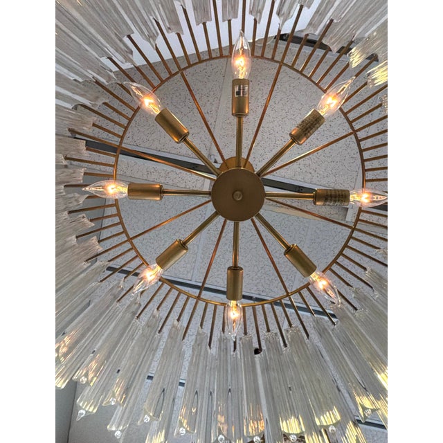 2020s Arteriors Modern Brass and Glass Nessa Round Chandelier For Sale - Image 5 of 5