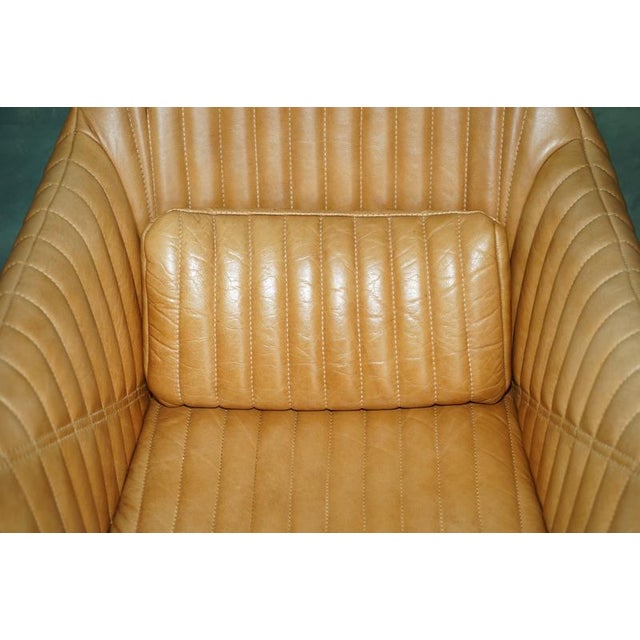 Aviator Lounge Chair in Tan Brown Leather For Sale - Image 6 of 16