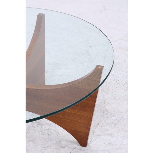 Wood Vintage Glass Coffee Table in Teak, 1960s For Sale - Image 7 of 18
