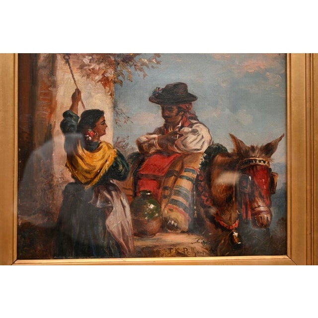 Thomas Kent Pelham, Spanish Villagers, 1870, Oil on Canvas For Sale - Image 4 of 8