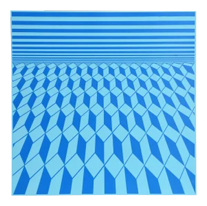 "Environment (Blue)" Op Art Serigraph by Roy Ahlgren