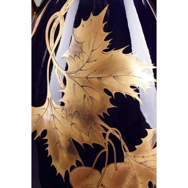 Late 19th Century Blue Ceramic Vases from Gustave Asch, Set of 2 For Sale - Image 18 of 18