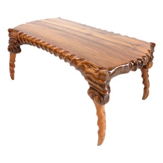 Handcarved Suar Wood Coffee Table, 1960s For Sale