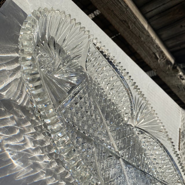Early 20th Century Antique American Brilliant Cut Crystal Dish For Sale - Image 5 of 9