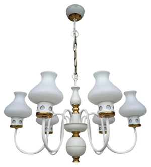 Vintage Chandelier & Table Lamp, 1970s, Set of 2