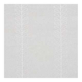 Schumacher Camile Embroidery Fabric in Natural For Sale