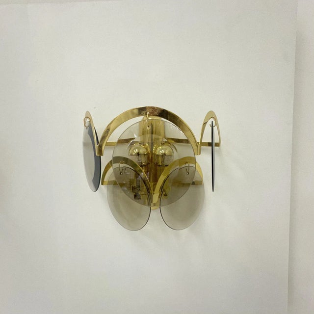 Sconces in Smoked Glass by Sciolari, 1970s, Set of 2 For Sale - Image 10 of 12