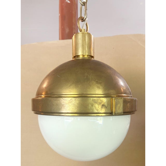 Brass Lambert Globe Pendant Light by Hudson Valley Lighting For Sale - Image 8 of 9