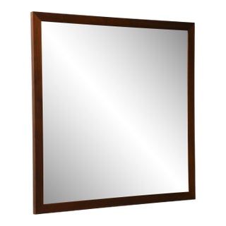 1950s Edward Wormley for Dunbar 38” Square Mahogany Mirror For Sale