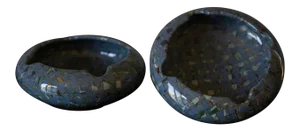 Vintage French Atelier Jean Gerbino Vallauris Art Clay Mosaic Ashtrays - Set of 2