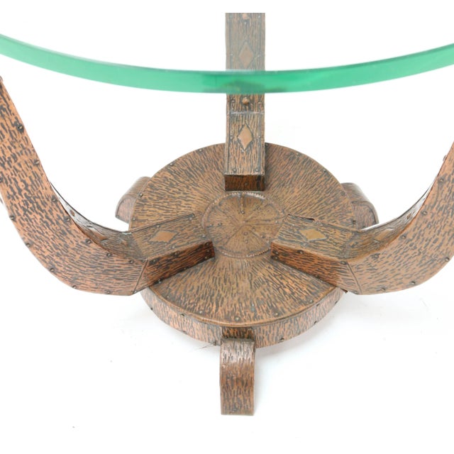 Metal French Art Deco Patinated & Hammered Copper Gueridon Table, 1930s For Sale - Image 7 of 9