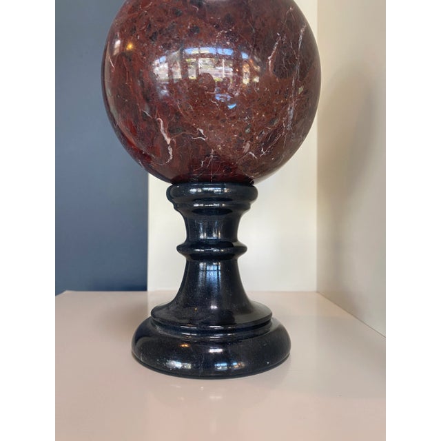 1980s Vintage Italian Marble Sphere For Sale - Image 4 of 7