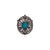 Ornate Turquoise Carved Tourmaline Diamond Statement 925 Silver Pendant For Sale - Image 6 of 12