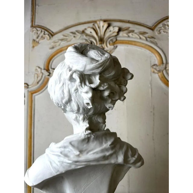 Ceramic After Carrier-Belleuse, Bust, 1900, Bisque For Sale - Image 7 of 13