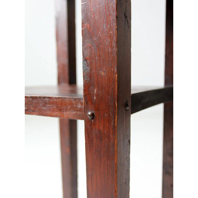 Vintage Handmade Arts & Crafts Style Wood Side Table For Sale - Image 9 of 10
