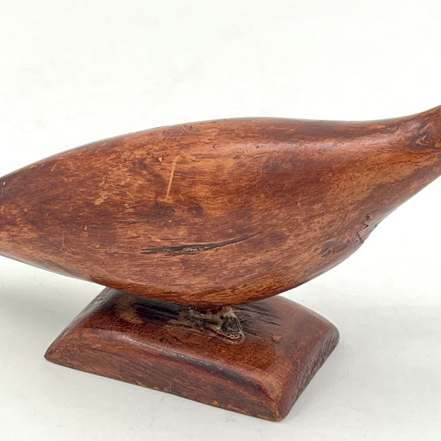 Mid 20th Century Modern Folk Art Carved Wood Nantucket Sandpiper Shorebird Figurine For Sale In New York - Image 6 of 15