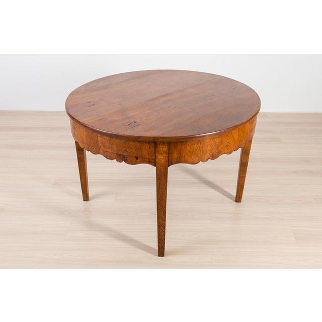 Brown Antique Biedermeier Elm Dining Table, 1800s For Sale - Image 8 of 18