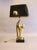 1970s Sculptural Brass Hand Table Lamp with Black Shade, 1970s For Sale - Image 5 of 5
