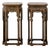 Vintage Chinoiserie Black Lacquered Octagonal Pedestal Stands—A Pair For Sale
