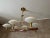 Vintage Brass and Opaline Chandelier For Sale - Image 5 of 11