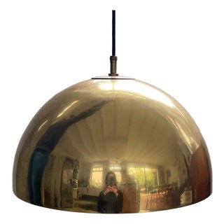 Dome Brass Pendant Lamp attributed to Wiener Werkstätten, Münich, Germany, 1940s For Sale
