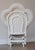 Vintage 70s Victoria Style White Wicker Rattan Glider Rocking Peacock Lounge Chair For Sale In San Francisco - Image 6 of 18
