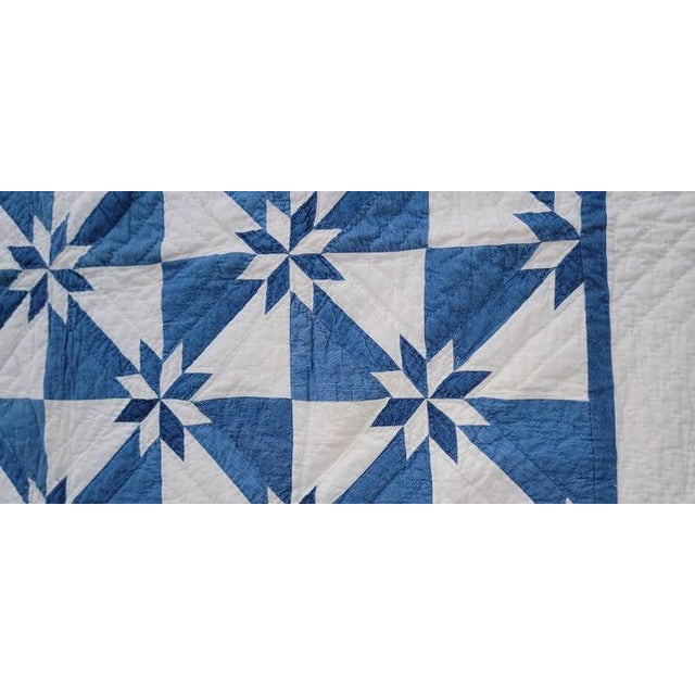 1930s Blue/White Contained Eight Point Star For Sale - Image 5 of 8