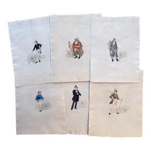 Characters From Charles Dickens Watercolors by Kyd - Set of 6