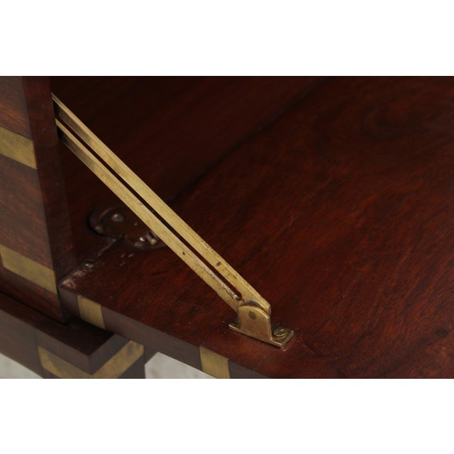 1920s Vintage Asian Inspired Brass Inlaid Box on Stand For Sale - Image 5 of 15