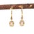 6x4mm Lever Back Padparadscha Sapphire Earrings W Natural Diamonds in 14k Gold-Set of 2 For Sale In Columbus - Image 6 of 7