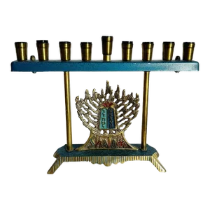 Vintage Israeli “10 Commandments” Menorah/Chanukia Lamp