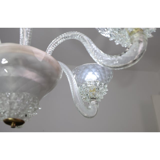 1950s 6 Light Rostrato Murano Glass Chandelier by Barovier & Toso For Sale - Image 10 of 15