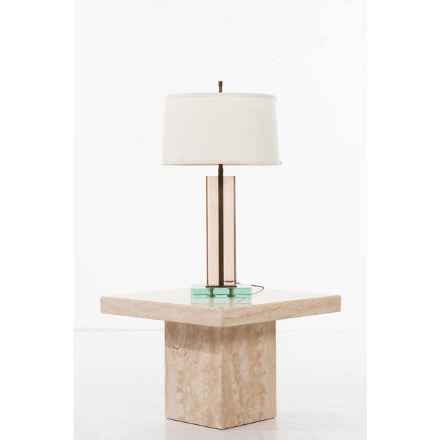 Willy Rizzo Travertine Marble Side Table Willy Rizzo Style For Sale - Image 4 of 6