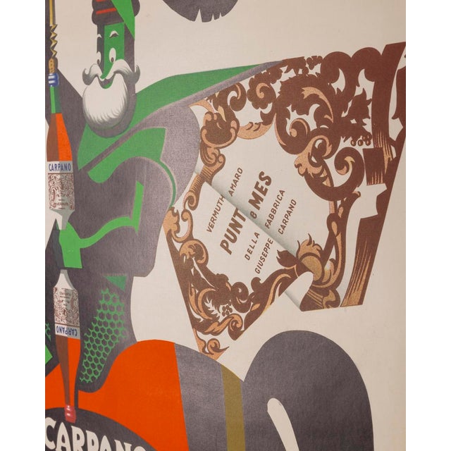 Textile Canvas Poster Vermuth Carpano Caval Ad Bruns Armando Testa, 1953 For Sale - Image 7 of 13