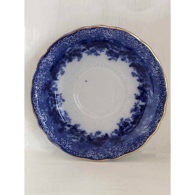 Antique Ridgway Dundee Flow Blue Saucer For Sale - Image 4 of 11