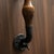 Rustic Hand-Forged Wrought Iron Door Pull (Wood Grip & Gold Patina) Deep Curved Entry Hardware For Sale - Image 3 of 5