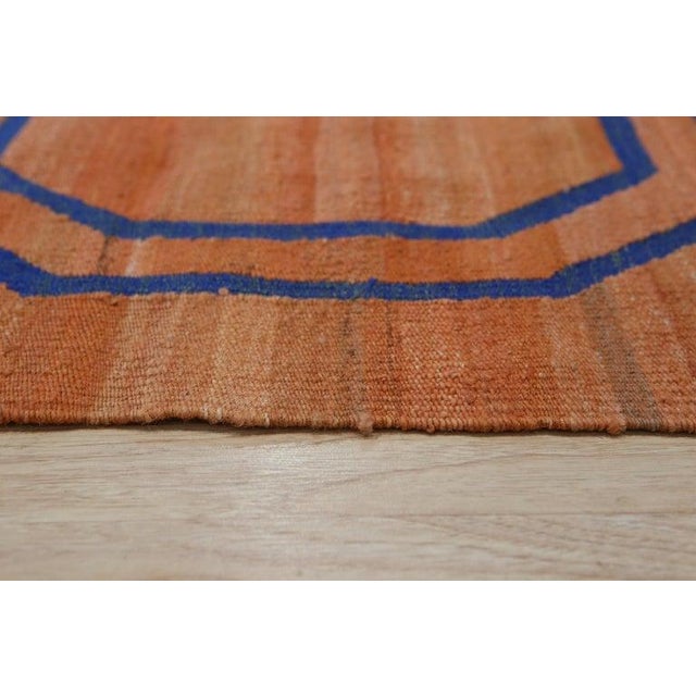 9x11 Brown Flat Weave Wool Linked Octagons Geometric Modern Carpet Rug For Sale - Image 4 of 4