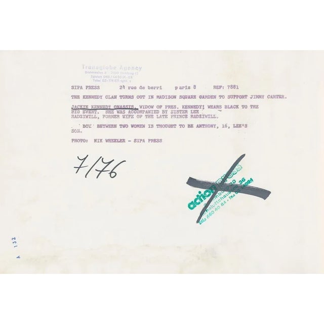 Jackie Kennedy with Family, Black and White Photograph, 1970s For Sale - Image 3 of 4