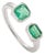 Modern Style 18k Gold Octagon Cut Emerald Toi Et Moi Ring Size 6.5 For Sale