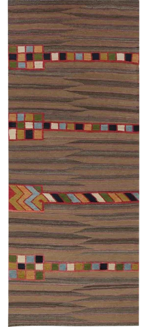 Handwoven Scandinavian Style Persian Kilim Area Rug - 3'11" × 9'10″