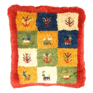 Pasargad DC Fine Hand Knotted Persian Gabbeh Pillow For Sale