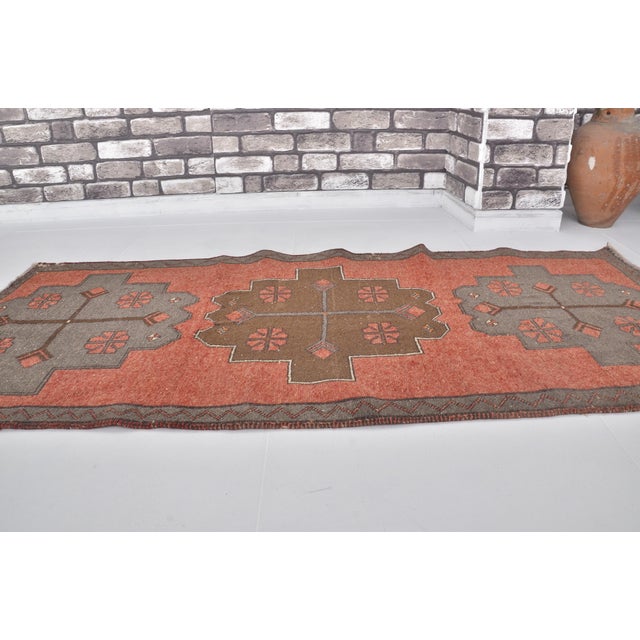 1960s Small Bohemian Handknotted Wool Rug For Sale - Image 4 of 10