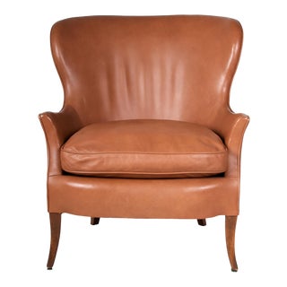 Mid Century Leather Lounge Chair For Sale
